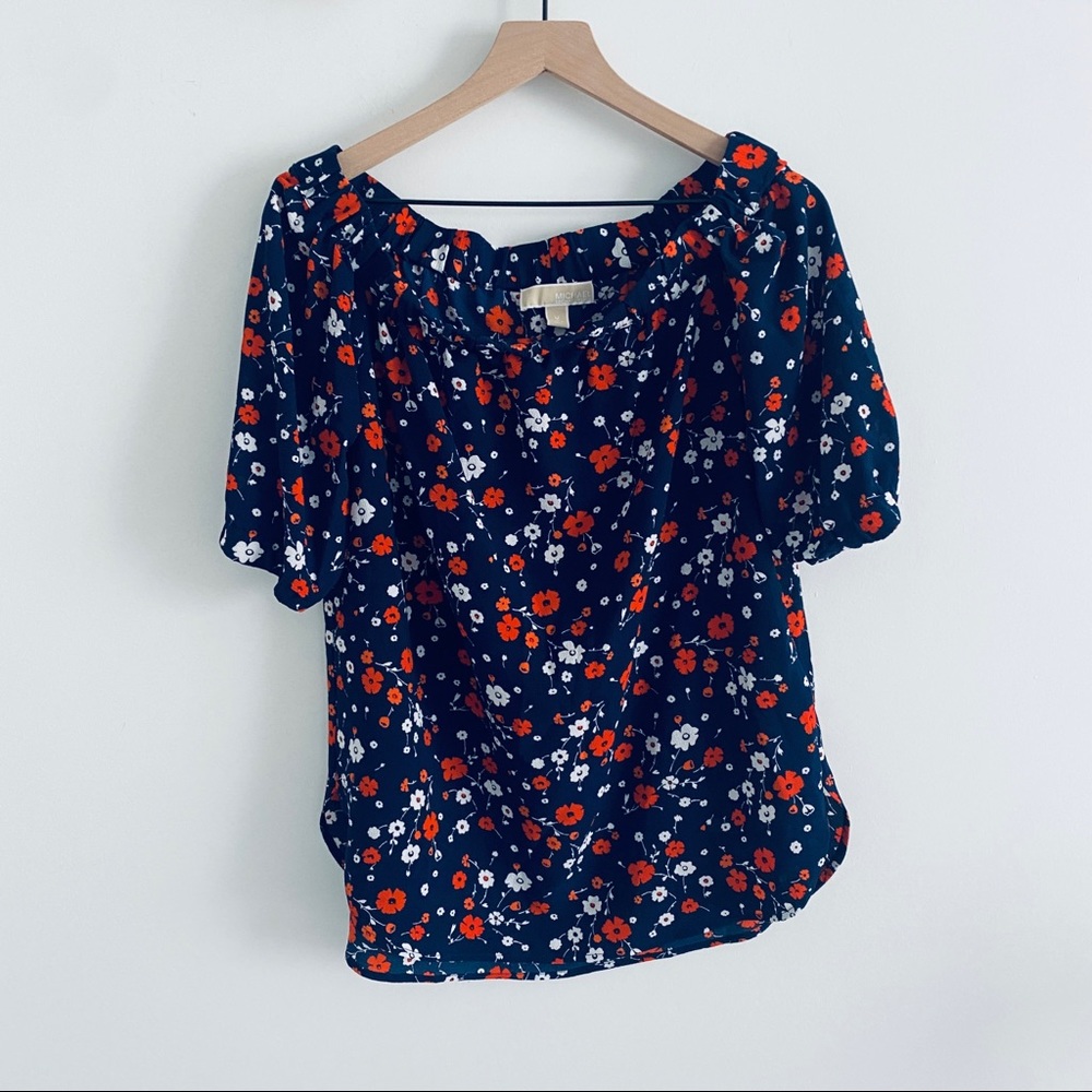 Michael Kors Off Shoulder Floral Top